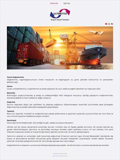 Client: Ultimetco Import Export Solution<br/>Ankara, Turkey<br/><br/>Business: Import Export.